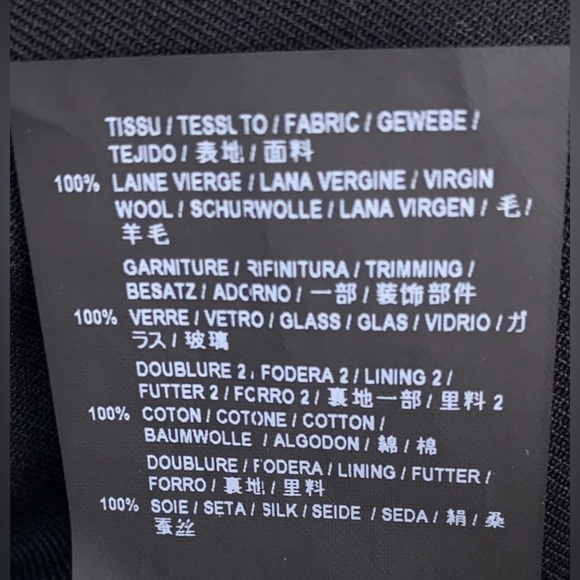 Saint Laurent Black Rhinestone-Embellished Virgin Wool Blazer Jacket - Picture 4 of 4